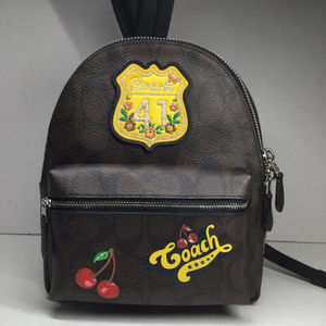 Coach Brown and Black Charlie Signature Backpack